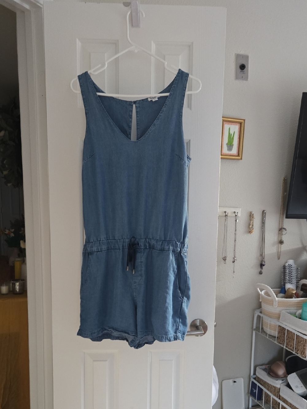 Splendid Chambray Blue Sleeveless Romper -medium - Picture 3 of 13